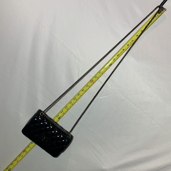 JELLY quilted look bag gunmetal chain strap crossbody/shoulder twist lock NWOT - Picture 13 of 16